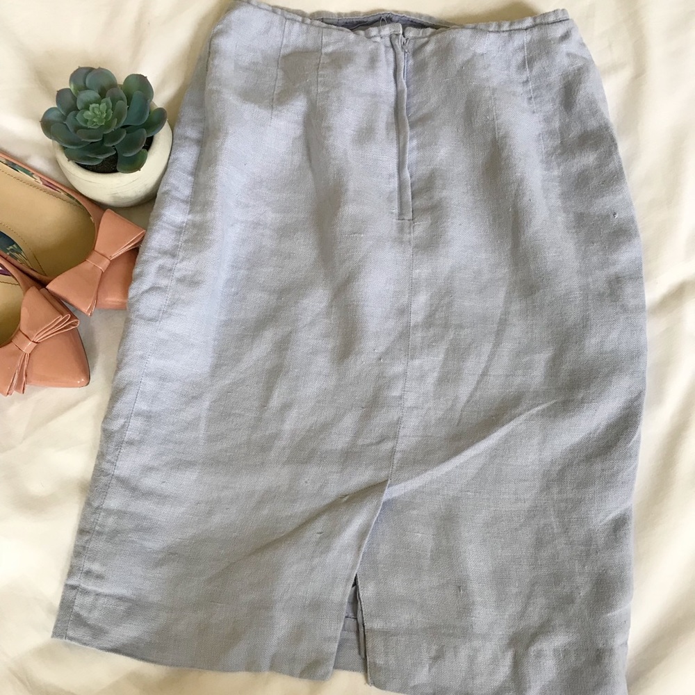 Beautiful Light Blue Linen Skirt